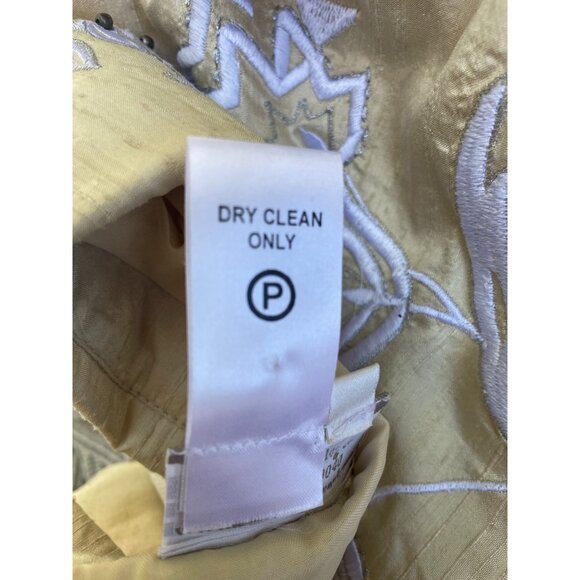 Coldwater Creek Embroidered Silk Blend Button-Up Top XXL Ivory & White - Picture 6 of 7